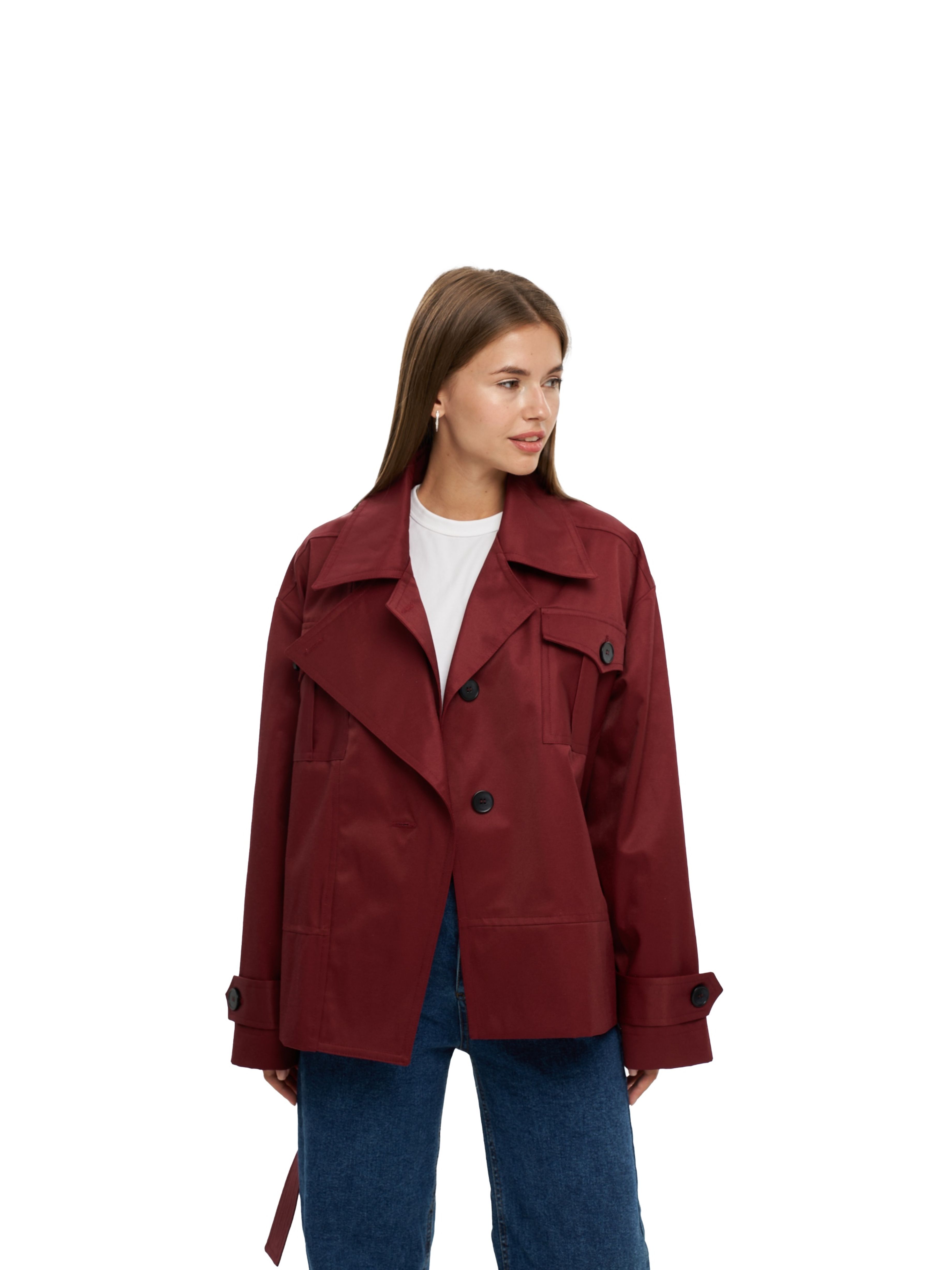 Жакет-куртка, цвет бордо
