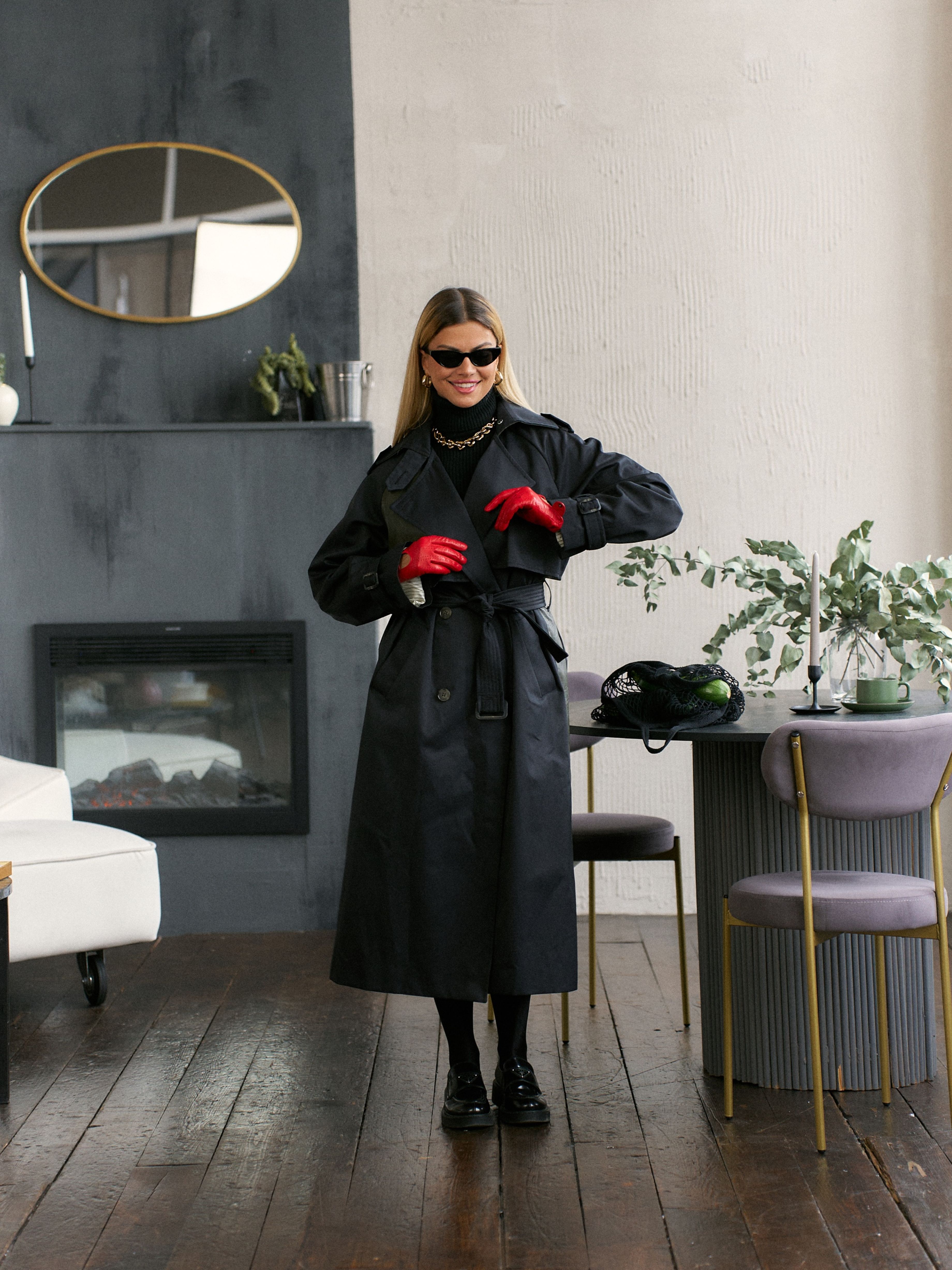 Тренч черный