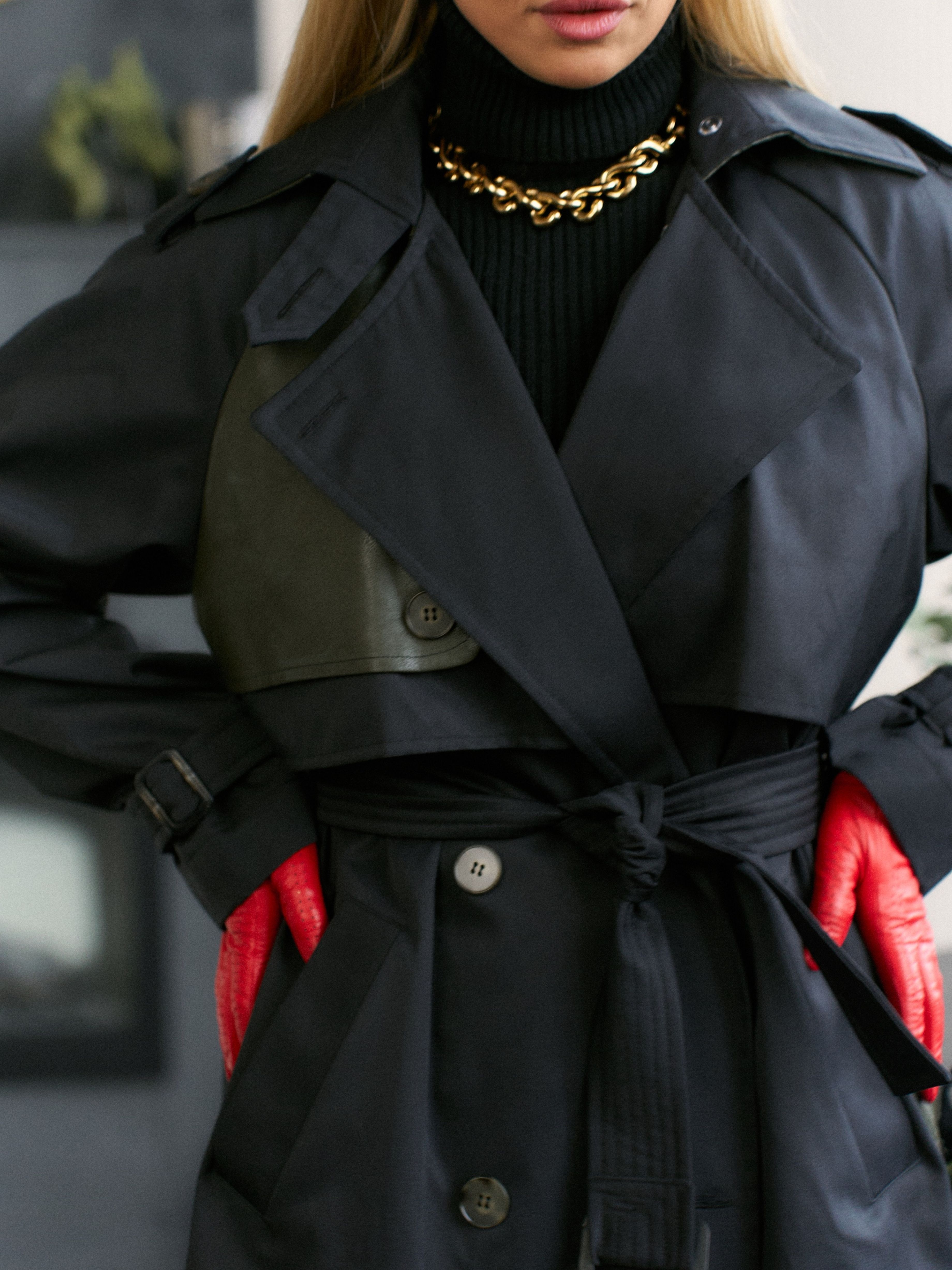 Тренч черный