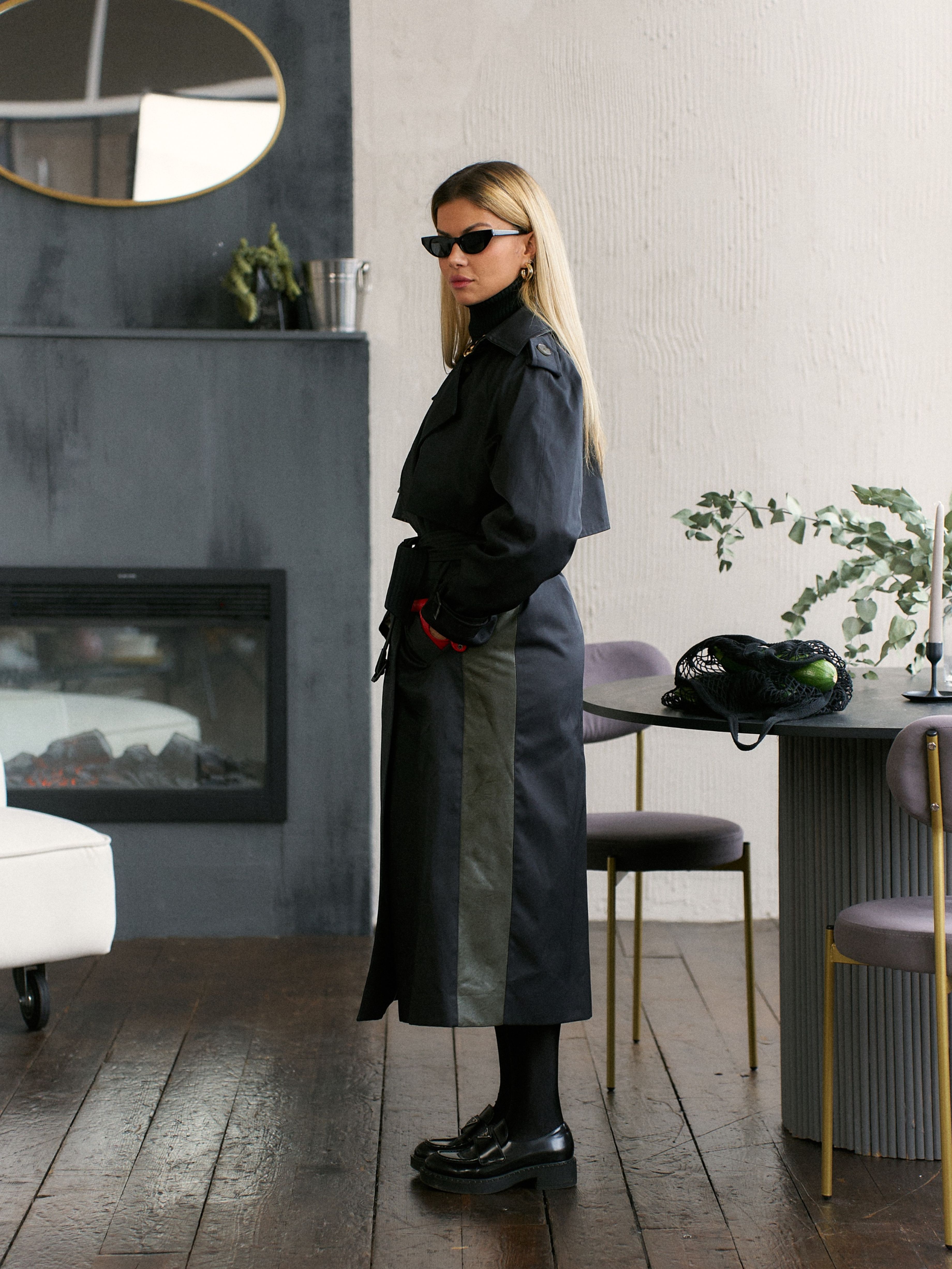 Тренч черный