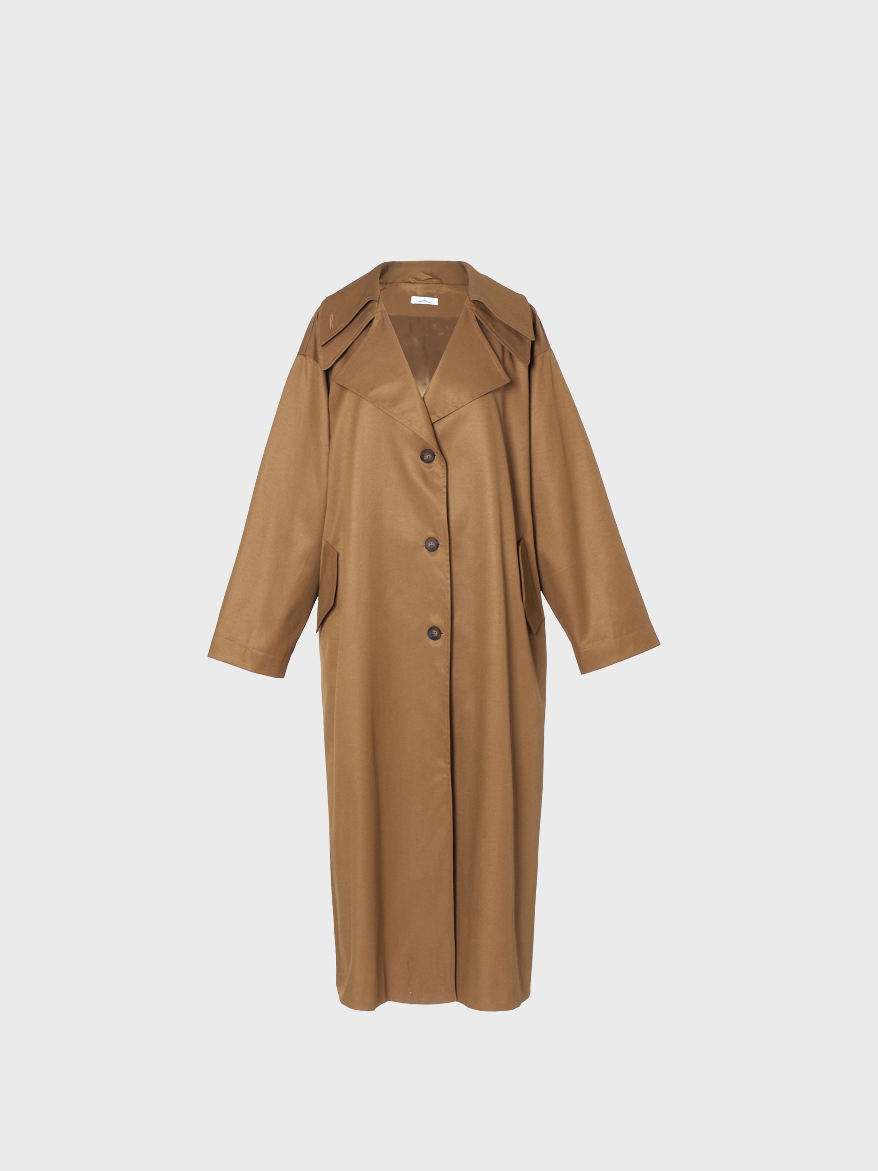 Тренч карамельный с двойным воротником